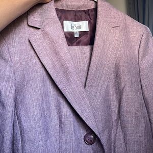 Le Suit Womens 2 Piece Pant Suit Two-Button Blazer